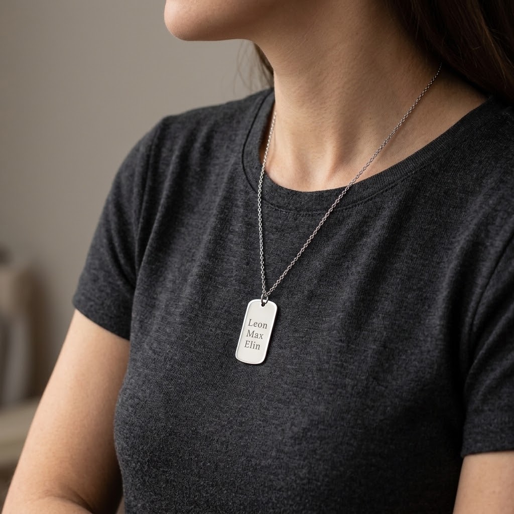  Dogtag, Halsband med gravyr - Rostfritt stål - 4