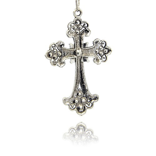 Large Luxury pendant -white cross 75mm - 2