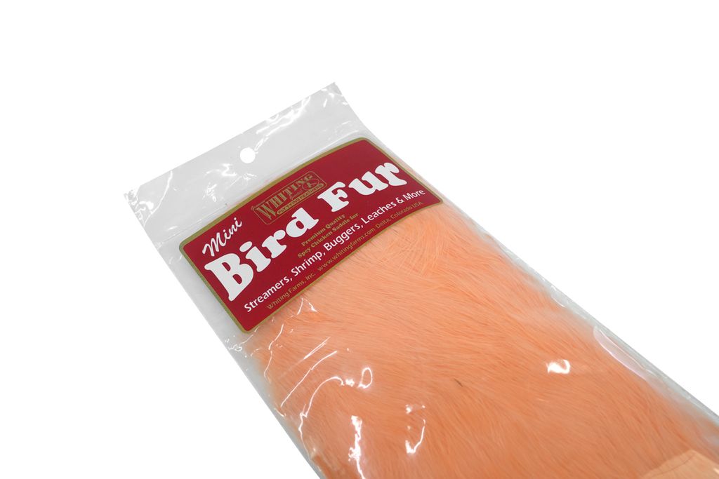 Whiting Mini Bird Fur - White dyed Salmon - 3