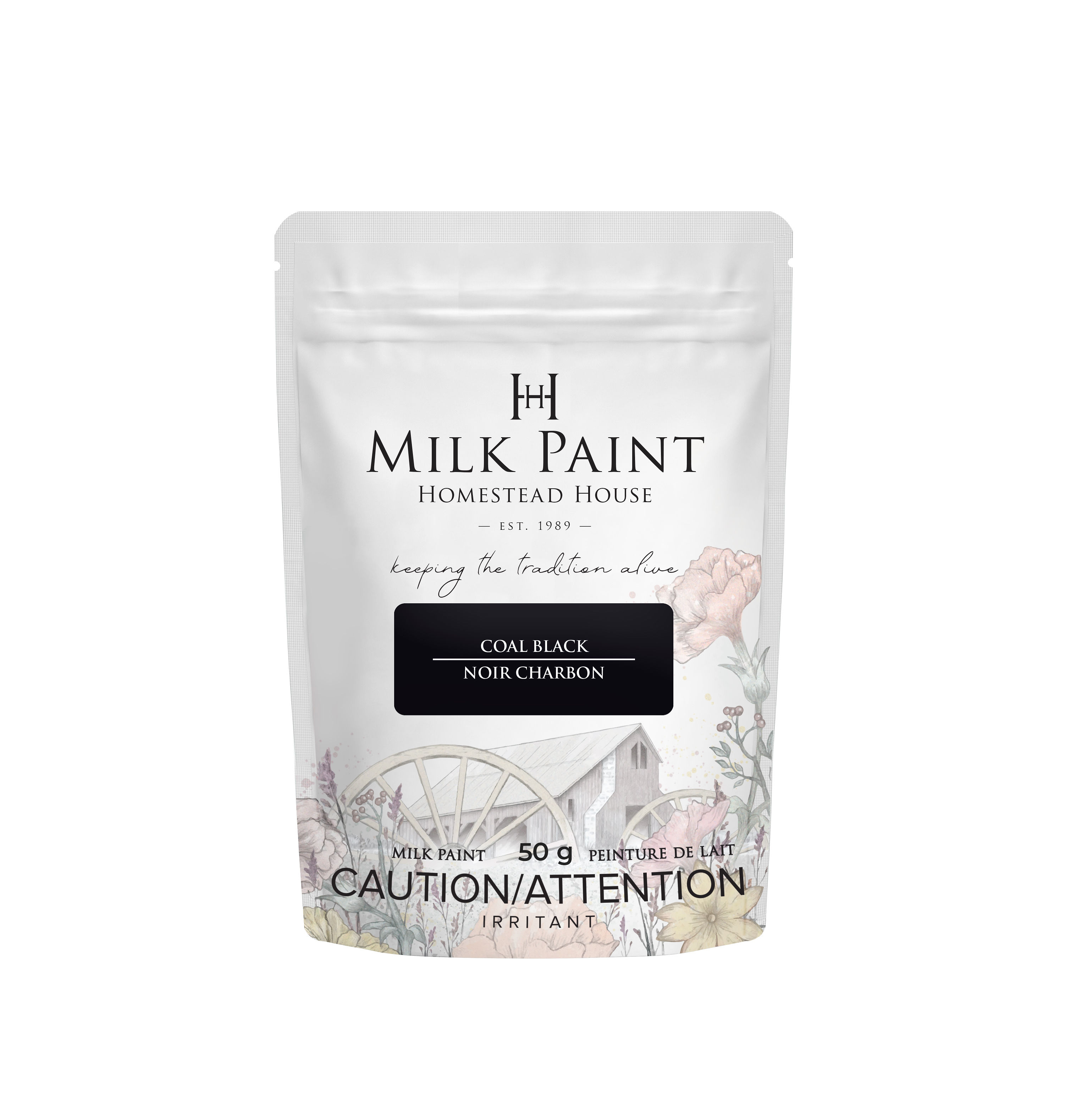 HH Milk Paint Coal Black Provpåse 50 g  - 5