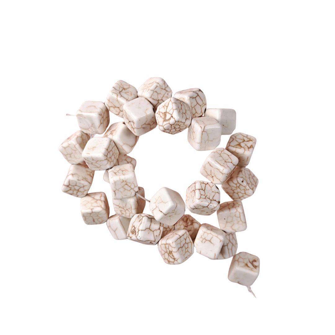 Syntetisk turkos 10mm kub natur - 2