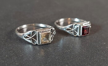 Silverring med Sten - Kvadrat 