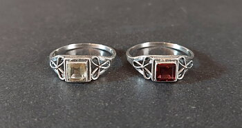 Silverring med Sten - Kvadrat 