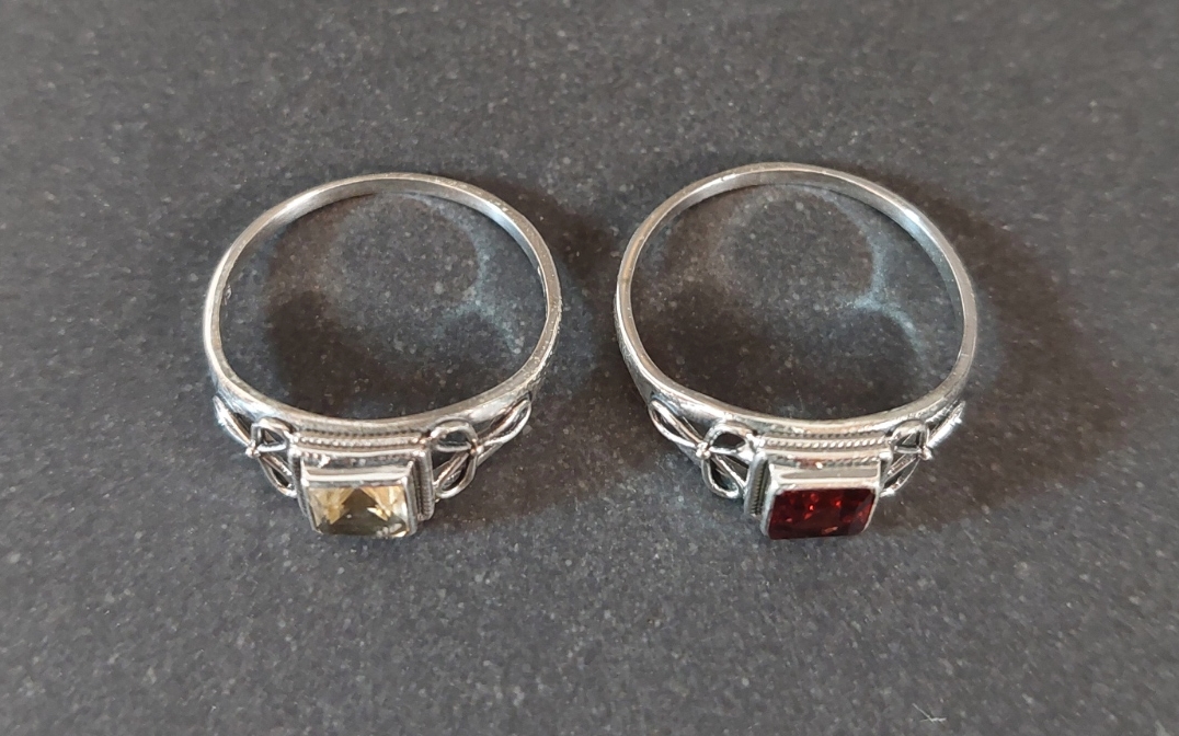 Silverring med Sten - Kvadrat  - 3