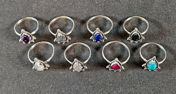Silverring med Cabochon - Droppe