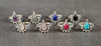 Silverring med Cabochon - Droppe