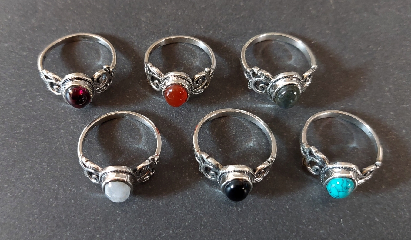 Silverring med Cabochon - Blad - 3