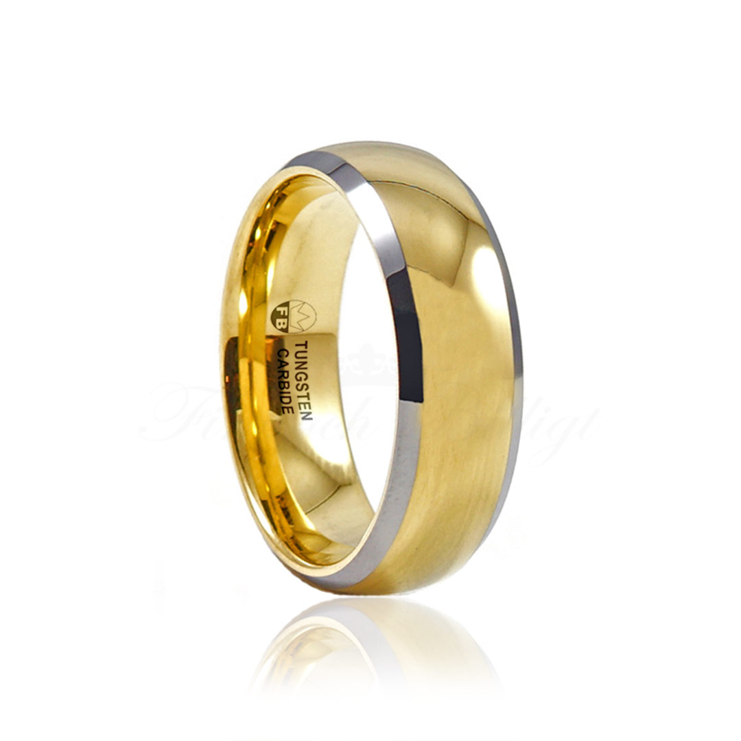 Ring - Tungstenring 18k guld Højglans 6mm 8mm - Smooth Gold - 2