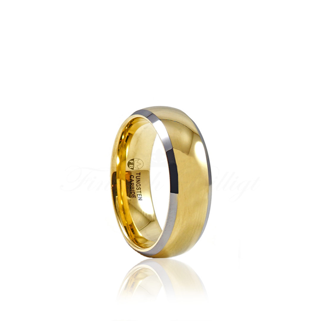 Ring Smooth Gold Tungsten ring 18k Gold High gloss 6mm 8mm