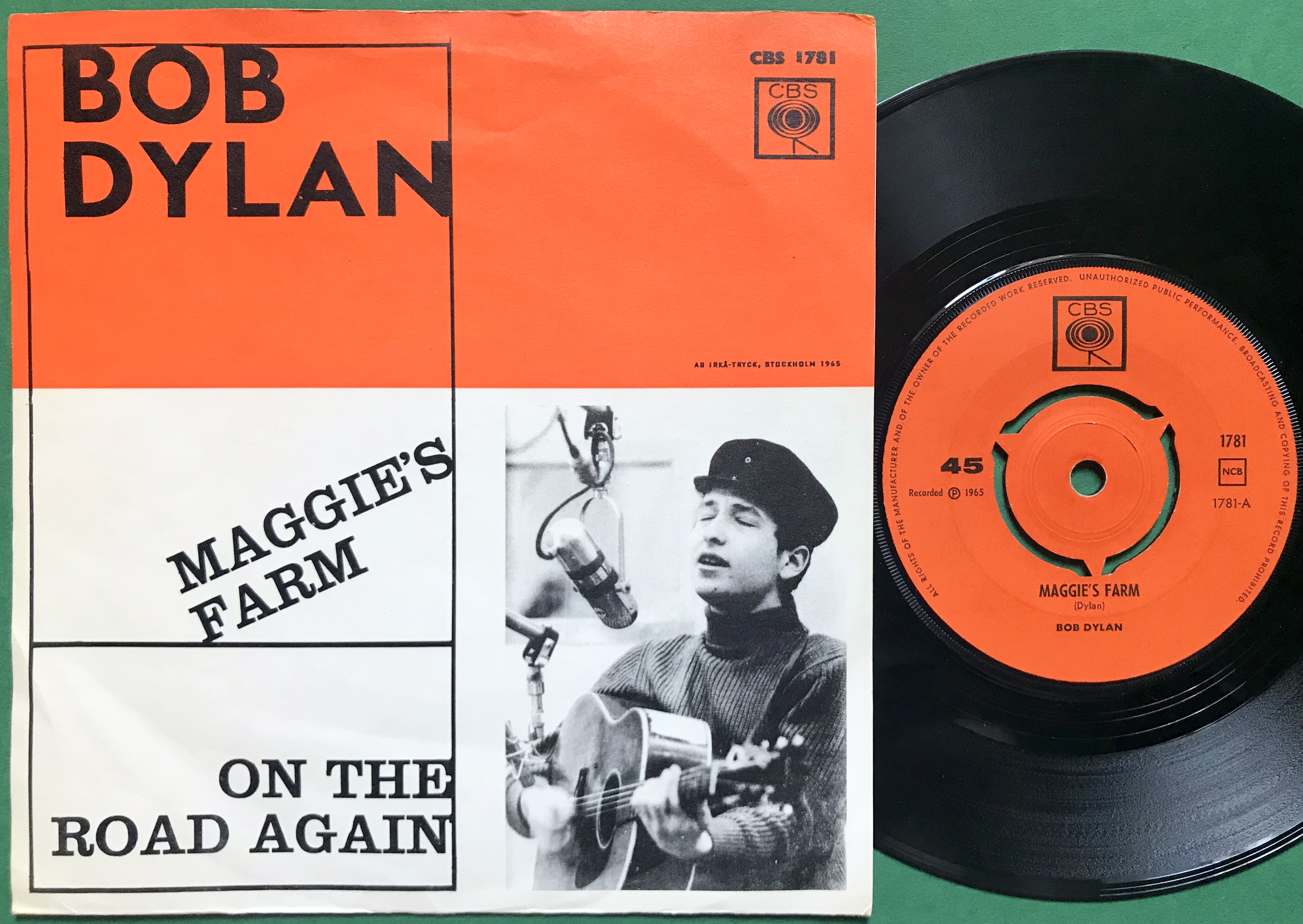 BOB DYLAN - Maggie´s farm Swe PS 1965