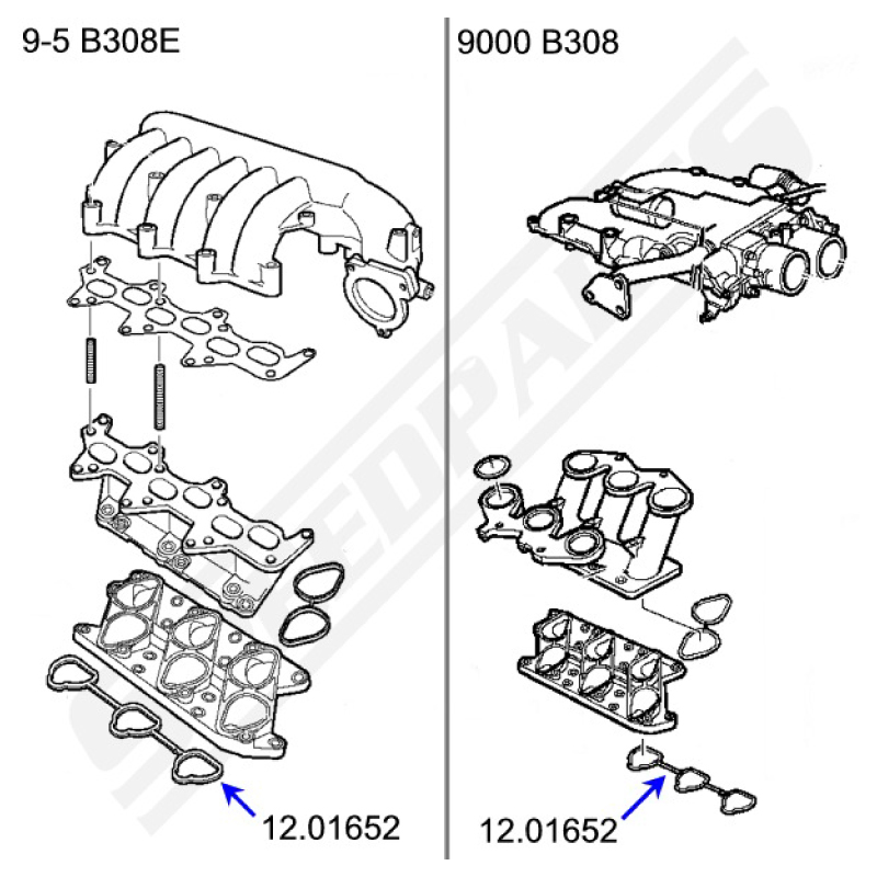 Insugspackningar B308 - 2