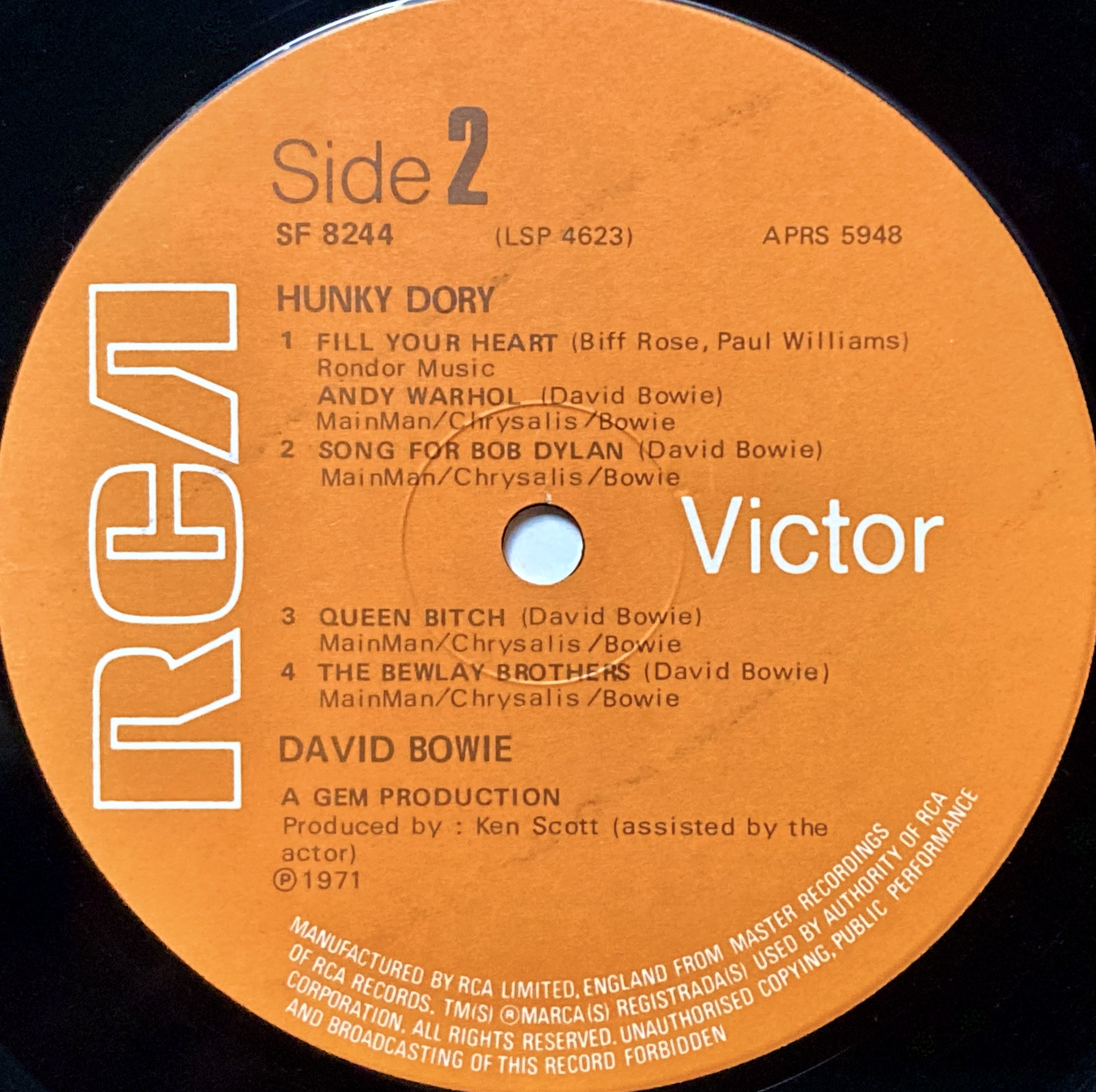 DAVID BOWIE - Hunky dory UK LP 1971 - 4