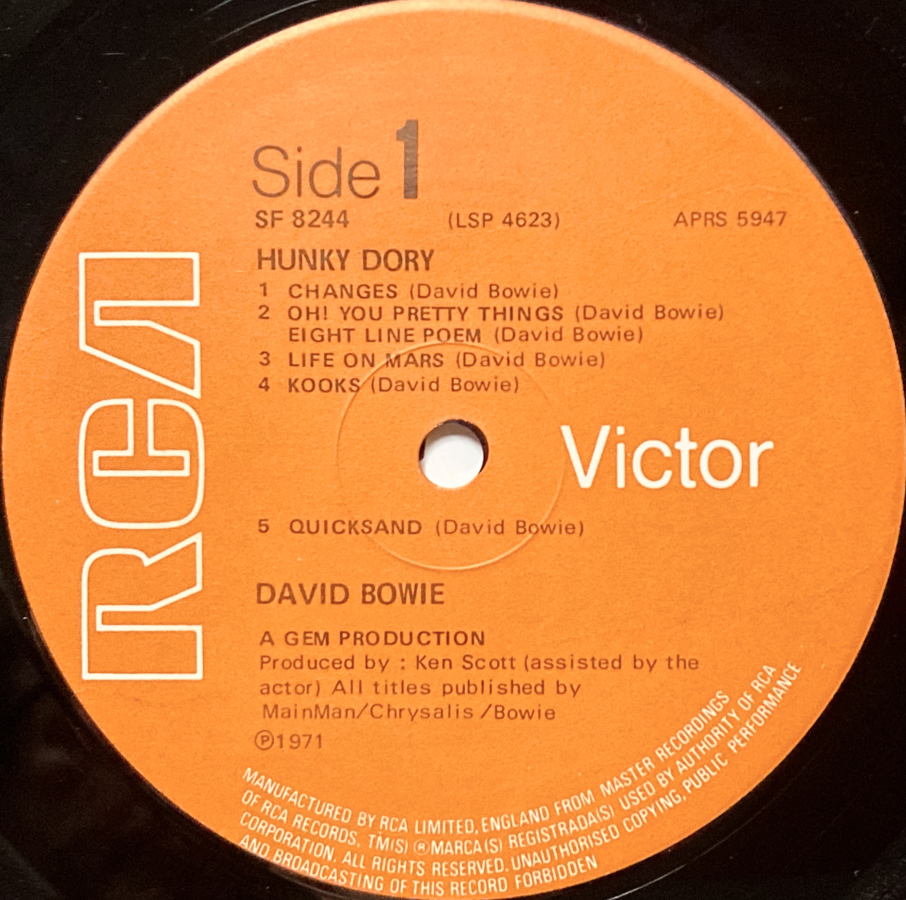 DAVID BOWIE - Hunky dory UK LP 1971 - 3