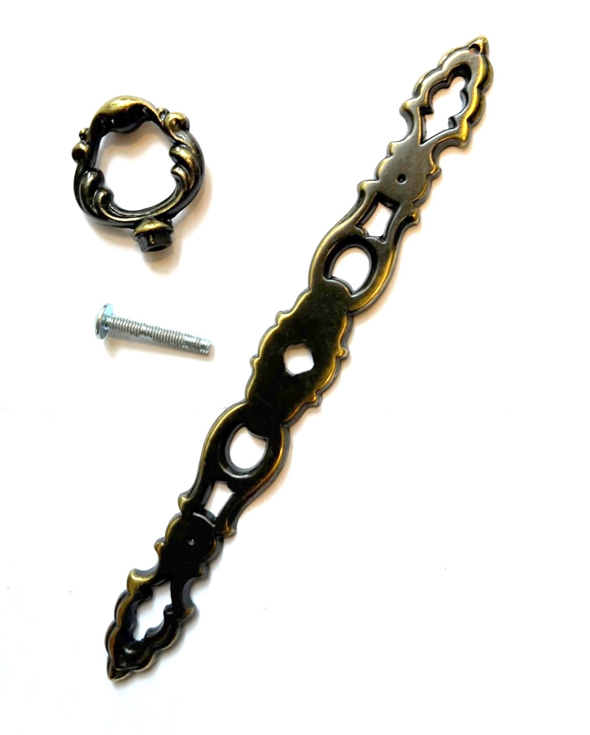 Skåp beslag med Nyckel ornament gammaldags antikguld mässingfärgad  - 2