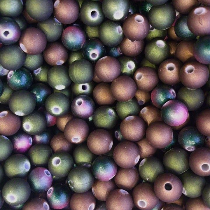 Akrylpärlor 8mm grönmix ca 100st - 2