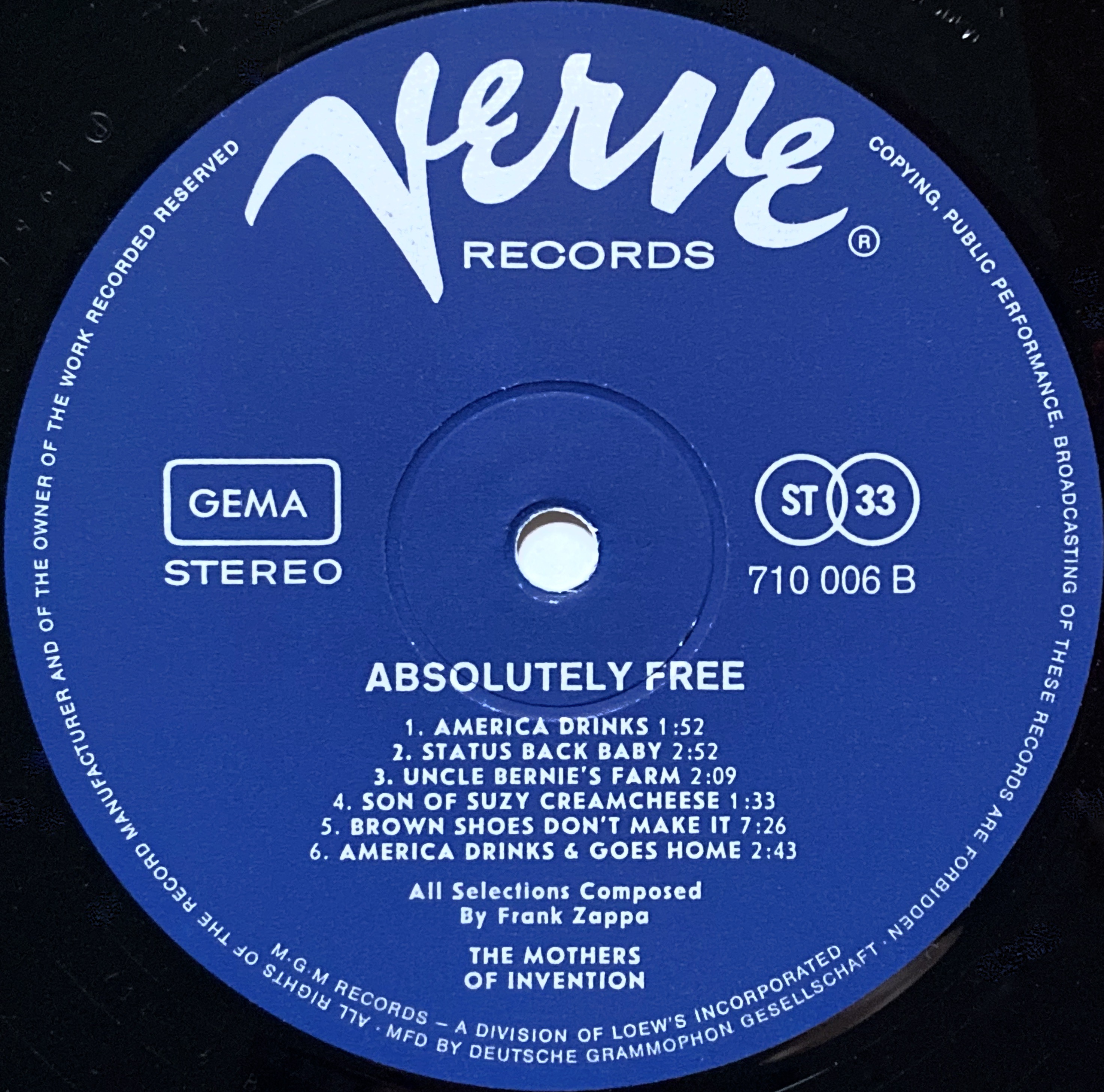 MOTHERS OF INVENTION - Absolutely free Ger-orig LP 1967 - 5