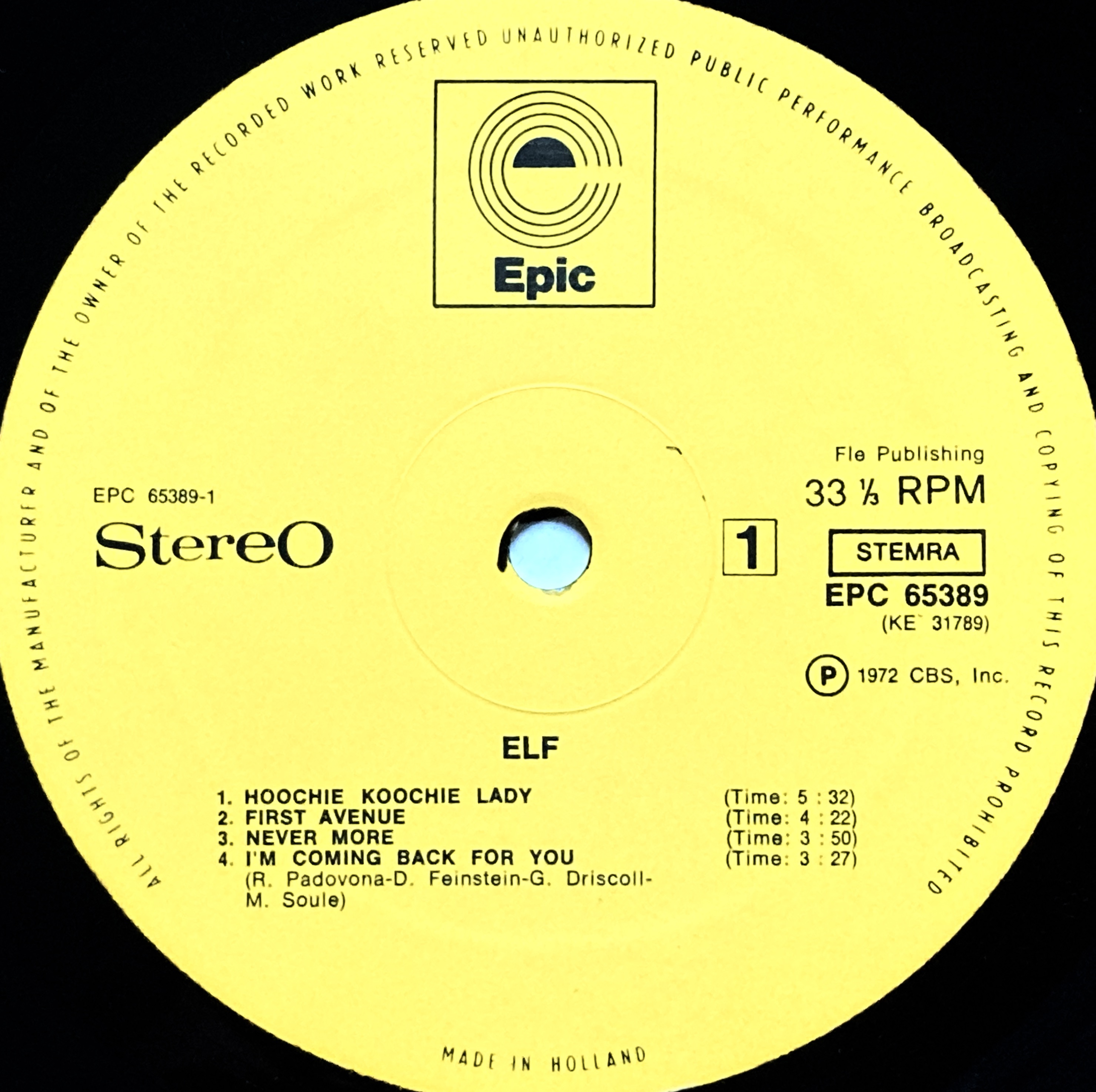 ELF - "same" Holl-orig LP 1972 - 3
