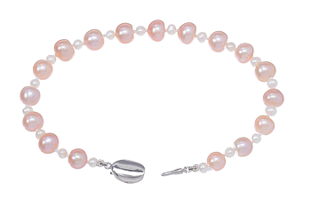 Süßwasserperlenarmband mit rosafarbenen Perlen