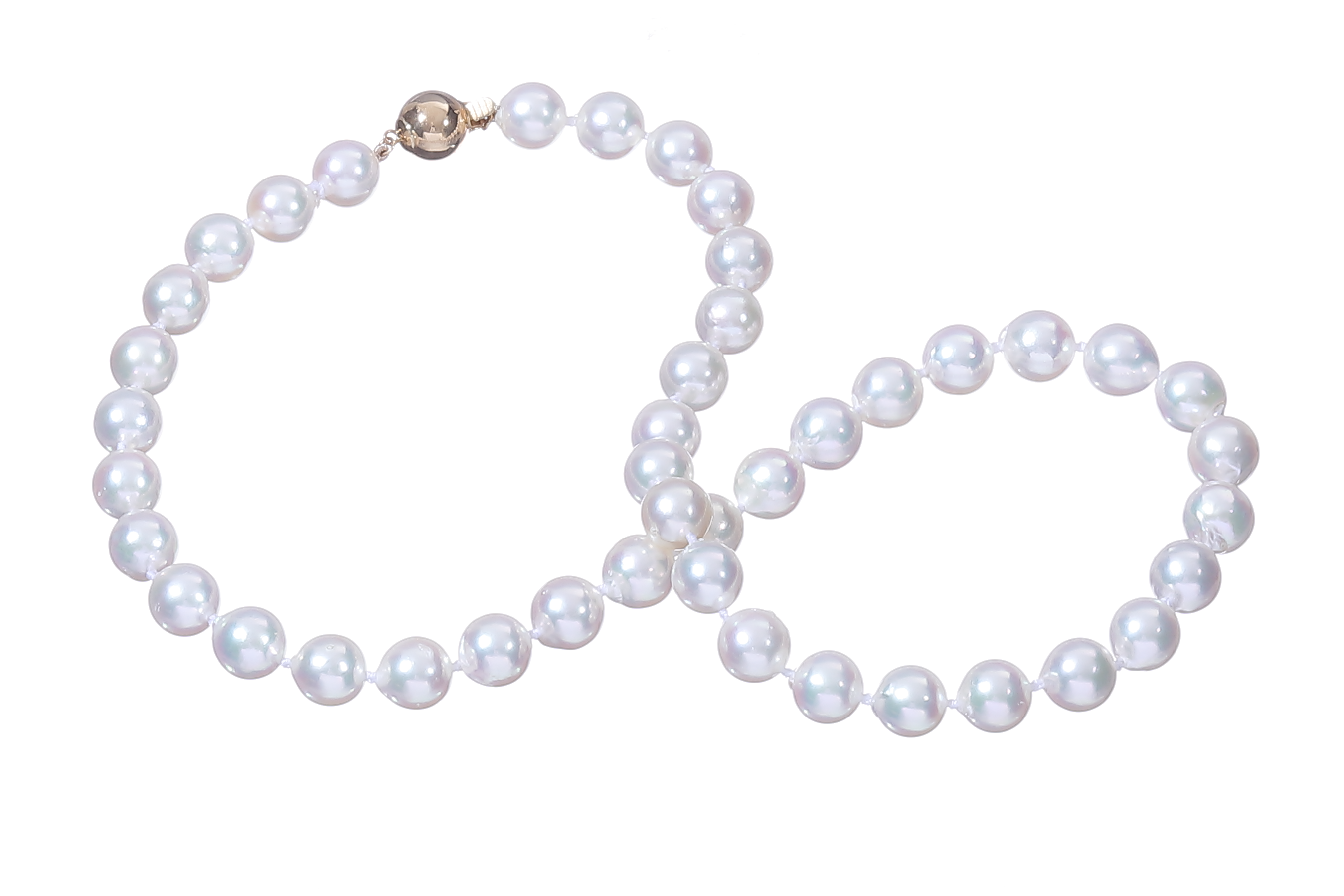 Halskette aus Akoya-Zuchtperlen in Standardqualität mit Goldverschluss 8–8.5 mm - 4
