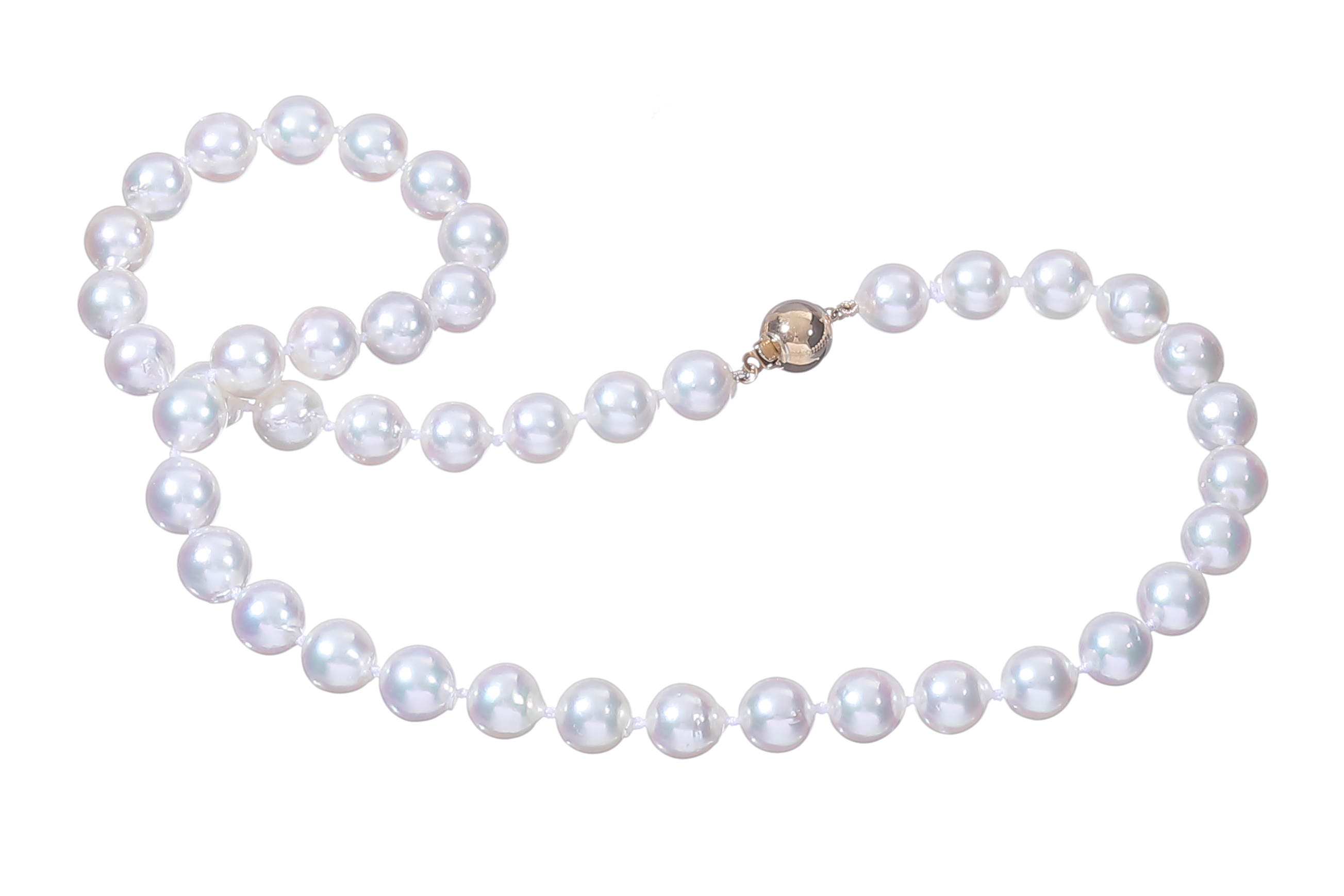 Halskette aus Akoya-Zuchtperlen in Standardqualität mit Goldverschluss 8–8.5 mm - 3