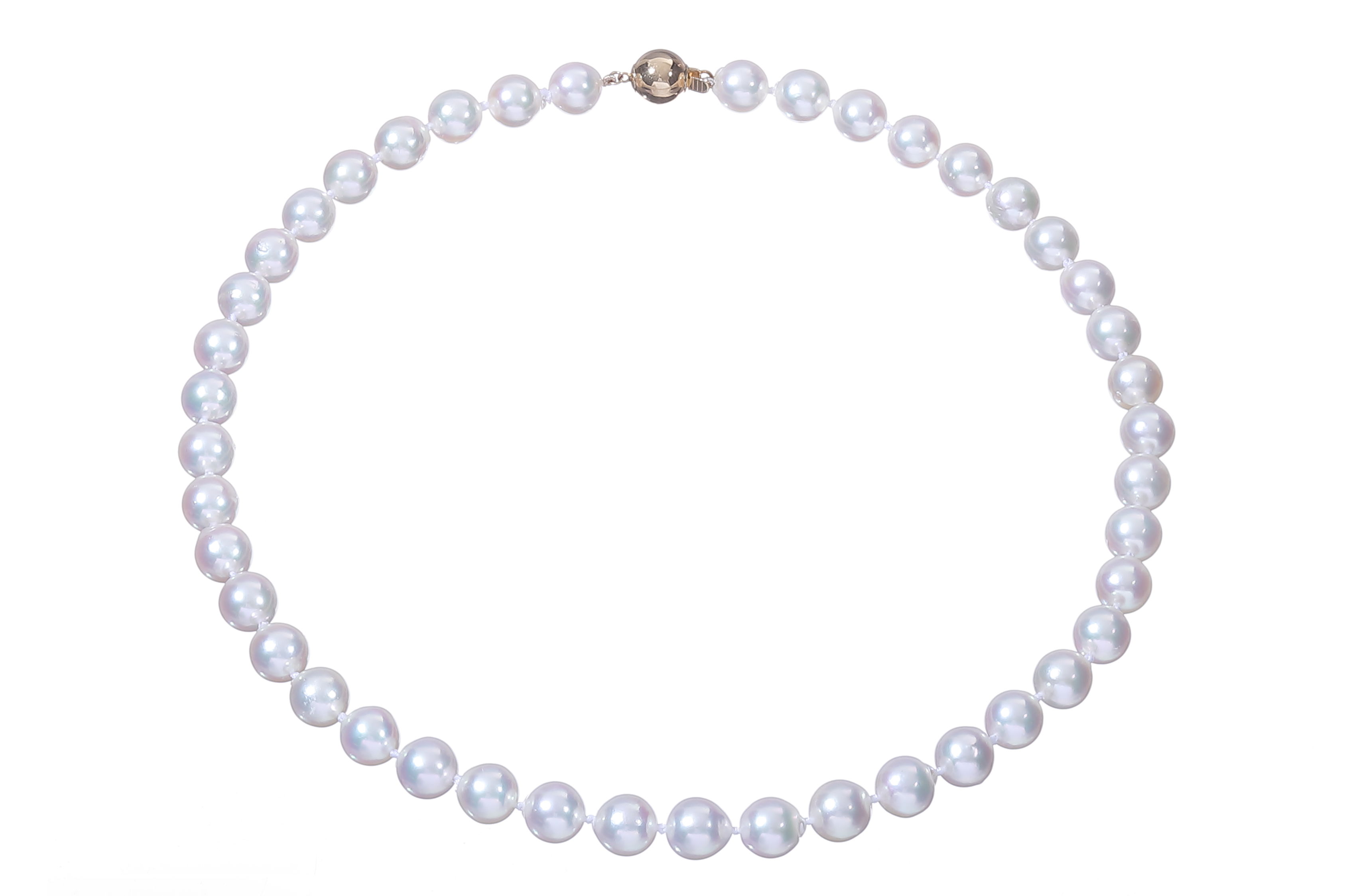 Halskette aus Akoya-Zuchtperlen in Standardqualität mit Goldverschluss 8–8.5 mm - 5