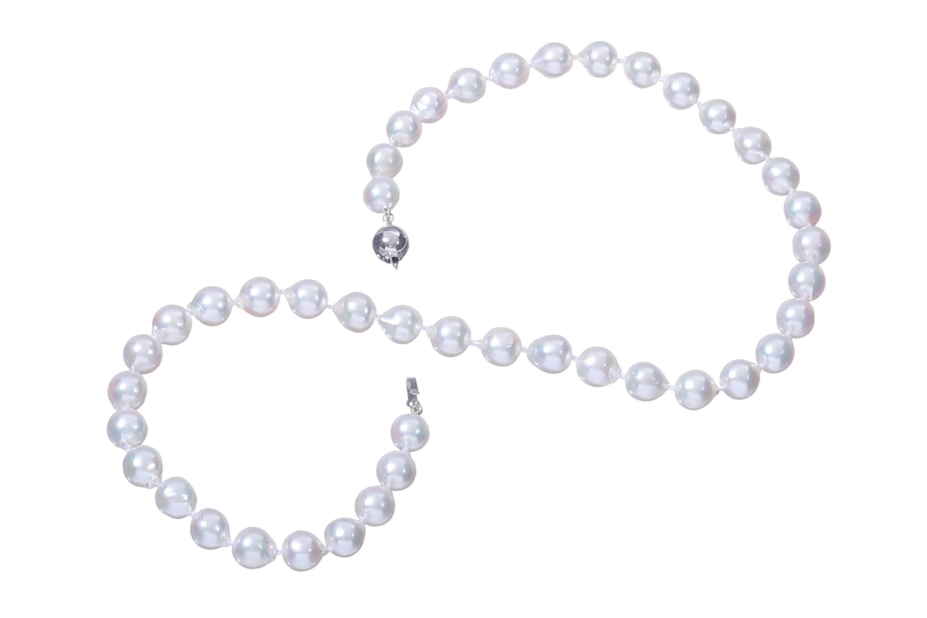 Halskette aus Akoya-Zuchtperlen in Standardqualität mit Verschluss aus Weißgold 8–8.5 mm - 2