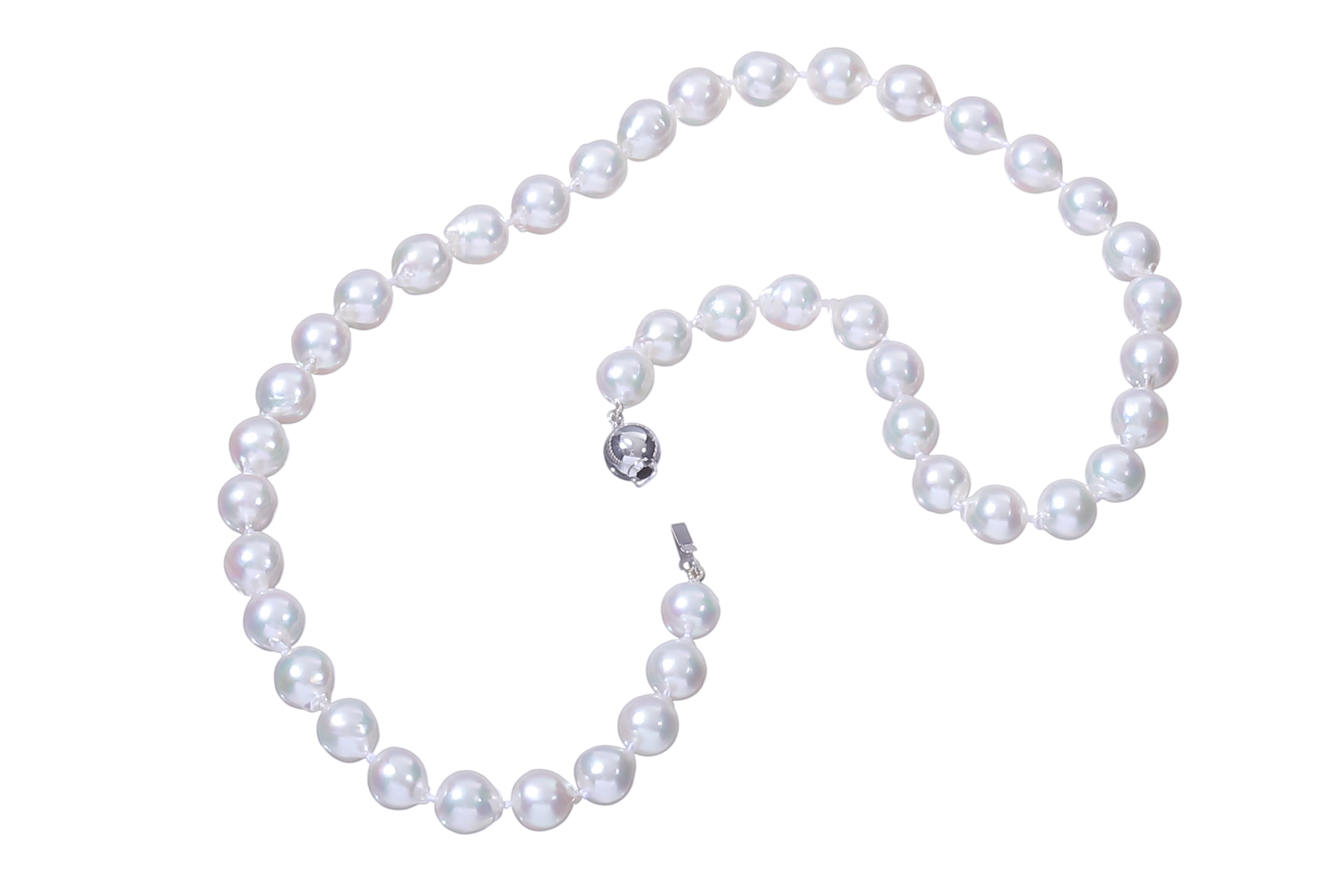 Halskette aus Akoya-Zuchtperlen in Standardqualität mit Verschluss aus Weißgold 8–8.5 mm - 4