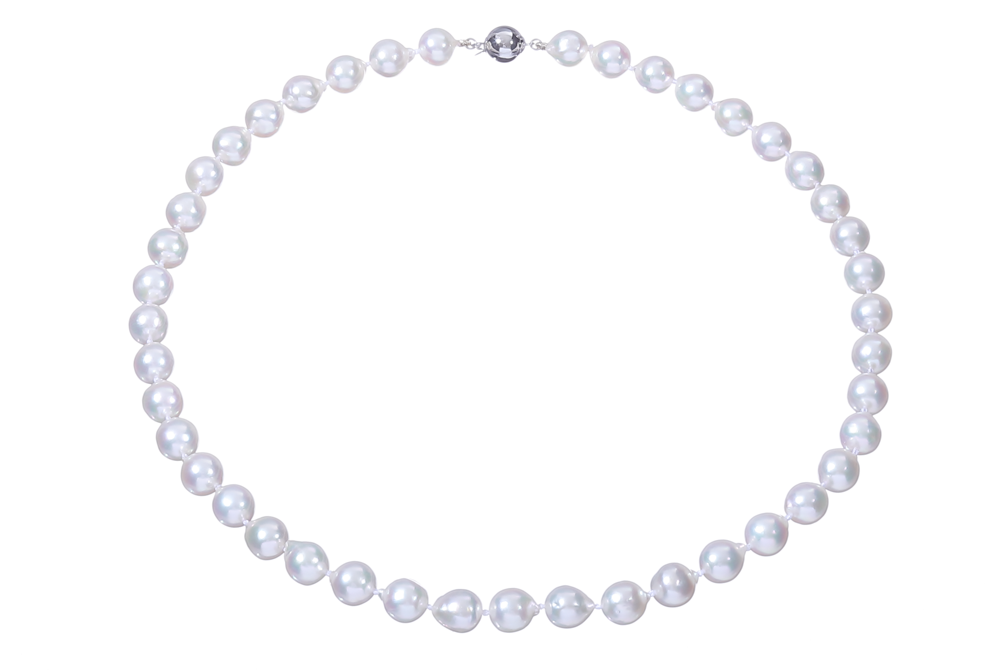 Halskette aus Akoya-Zuchtperlen in Standardqualität mit Verschluss aus Weißgold 8–8.5 mm - 3