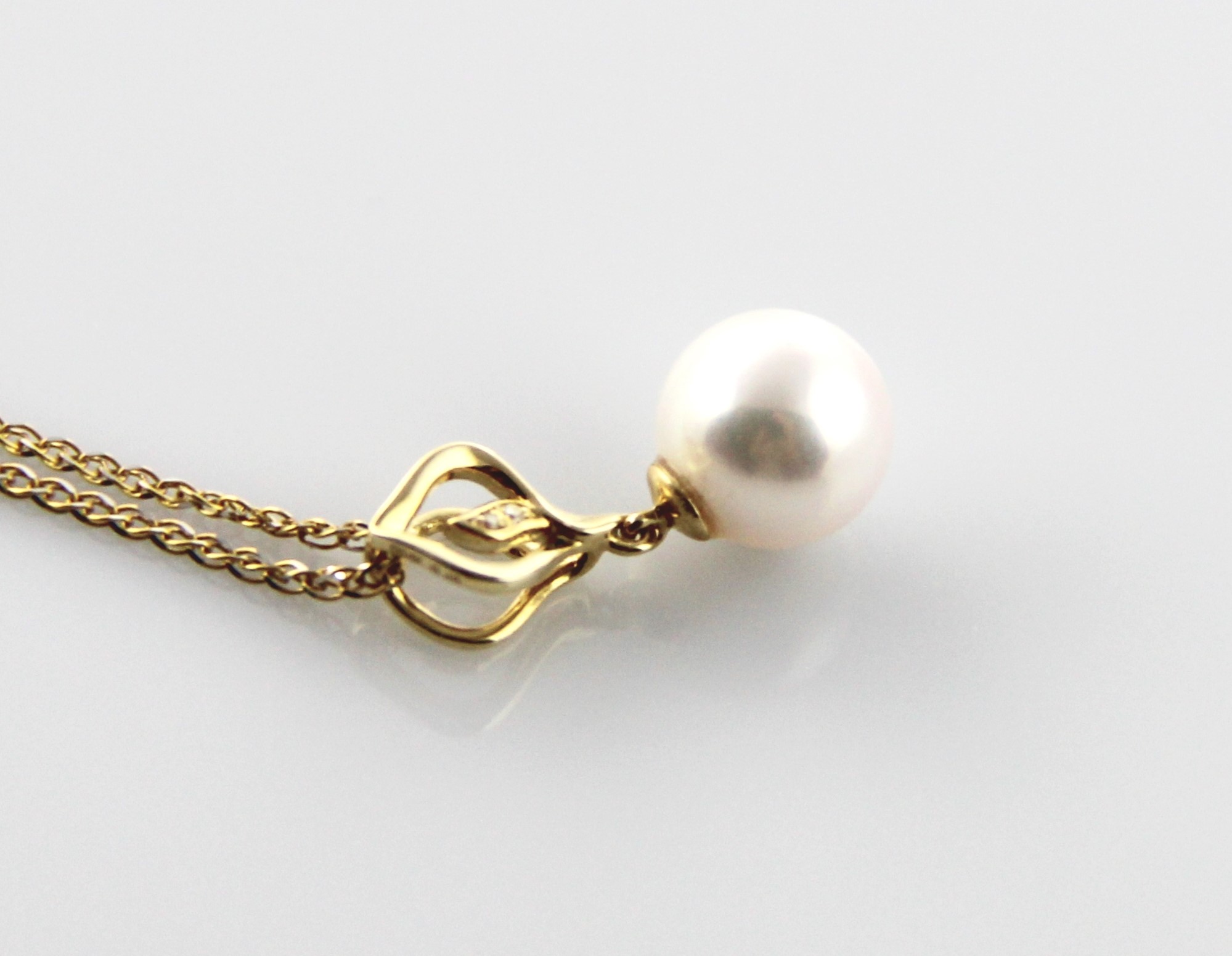 Perlenanhänger-Akoya in AAA-Qualität in Gold 8–8.5 mm - 2