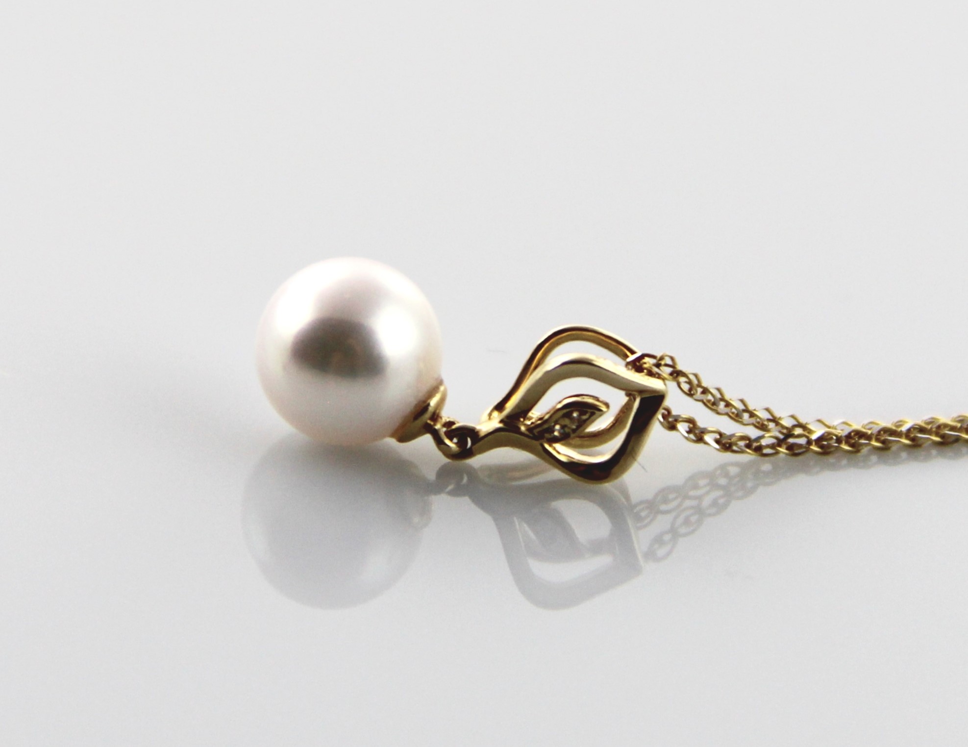 Perlenanhänger-Akoya in AAA-Qualität in Gold 8–8.5 mm - 3