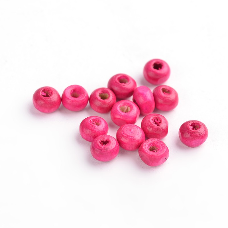 Träpärlor cerise ca 1000st seedbeads