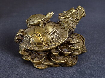 Draksköldpadda - Brons Staty, 6cm