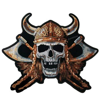 Vikingskalle Big Patch broderimerke (30x25 cm)