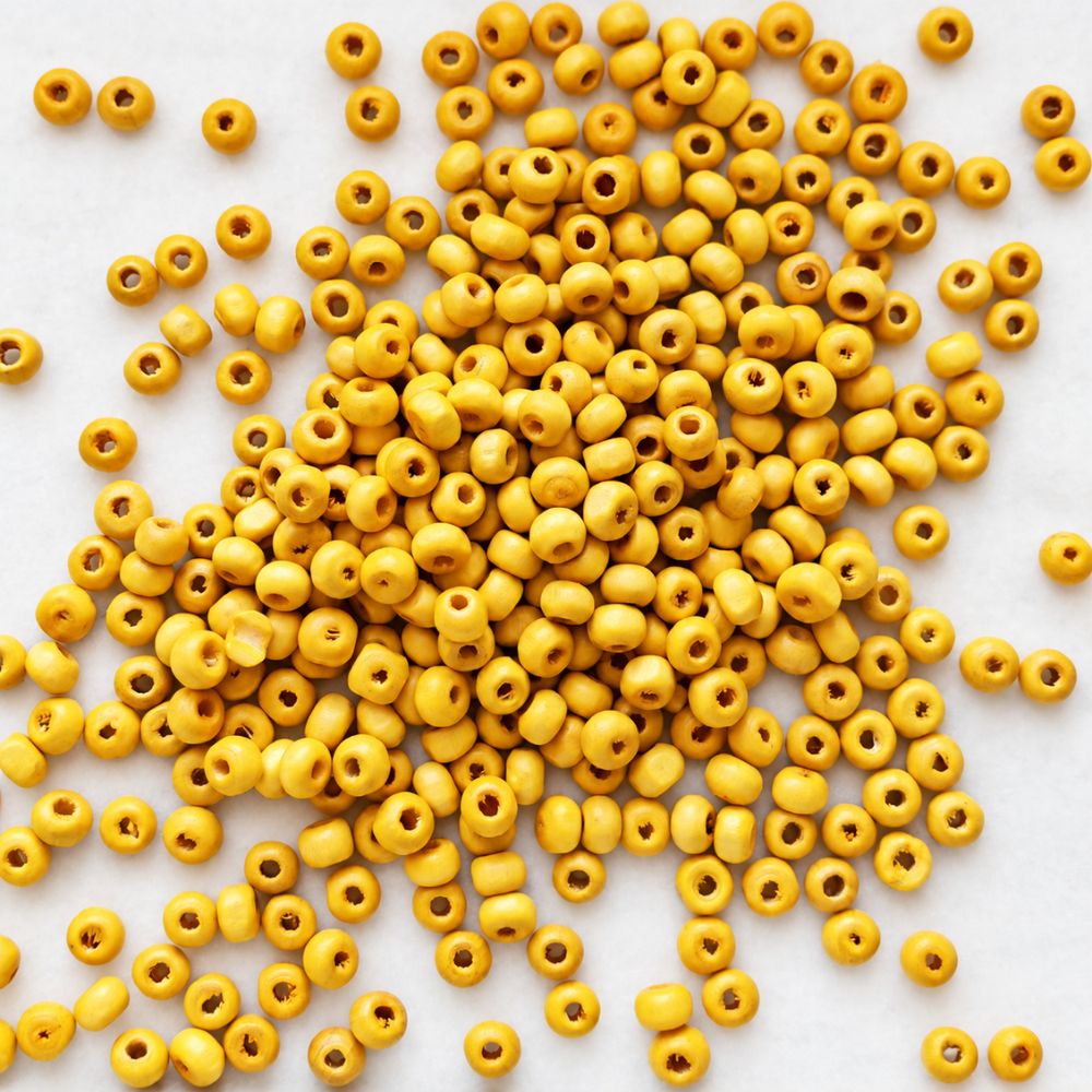 Träpärlor gula 4 mm - 2