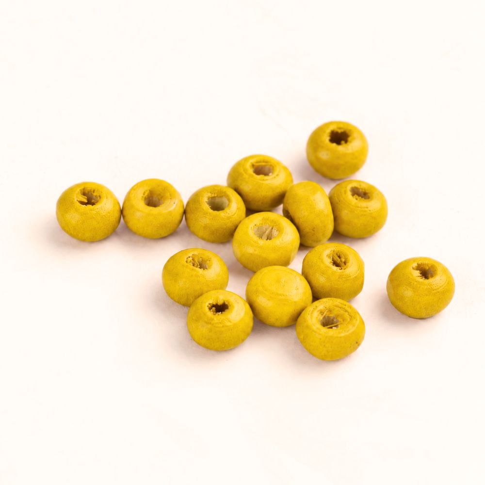 Träpärlor gula 4 mm