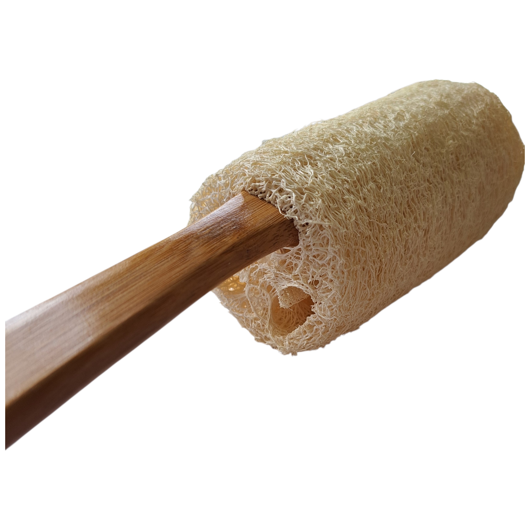 Loofaborste  med handtag i bambuträ, 41 cm - 2