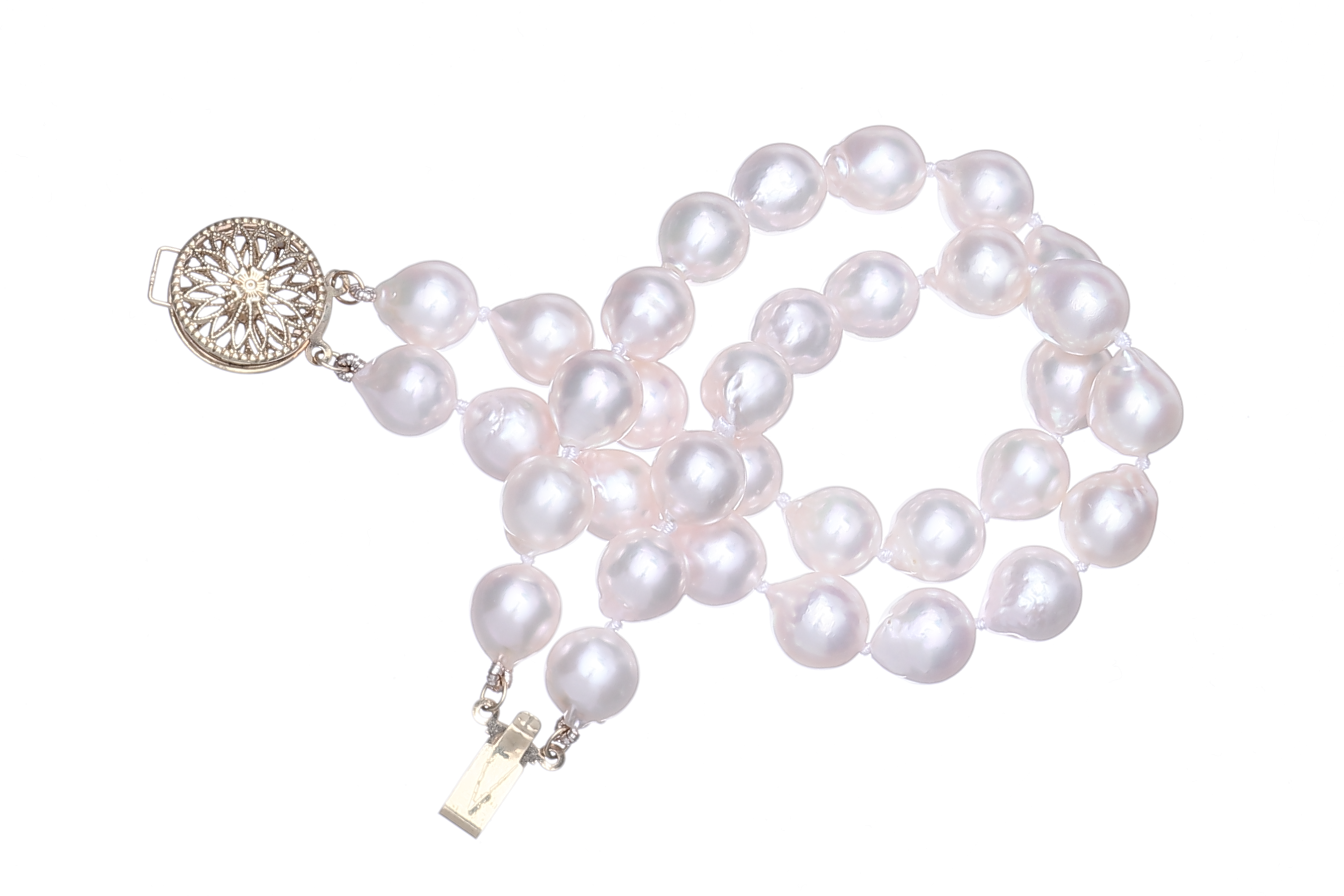 Doppelsträngiges Perlenarmband-Akoya mit Goldverschluss 7.5–8 mm - 2