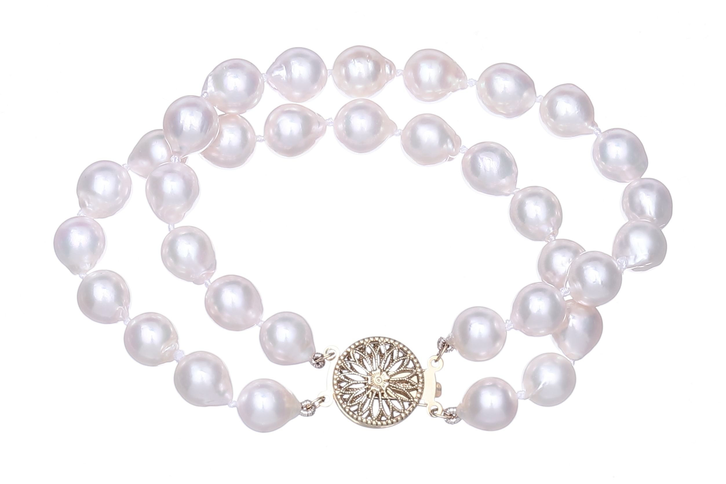 Doppelsträngiges Perlenarmband-Akoya mit Goldverschluss 7.5–8 mm - 3