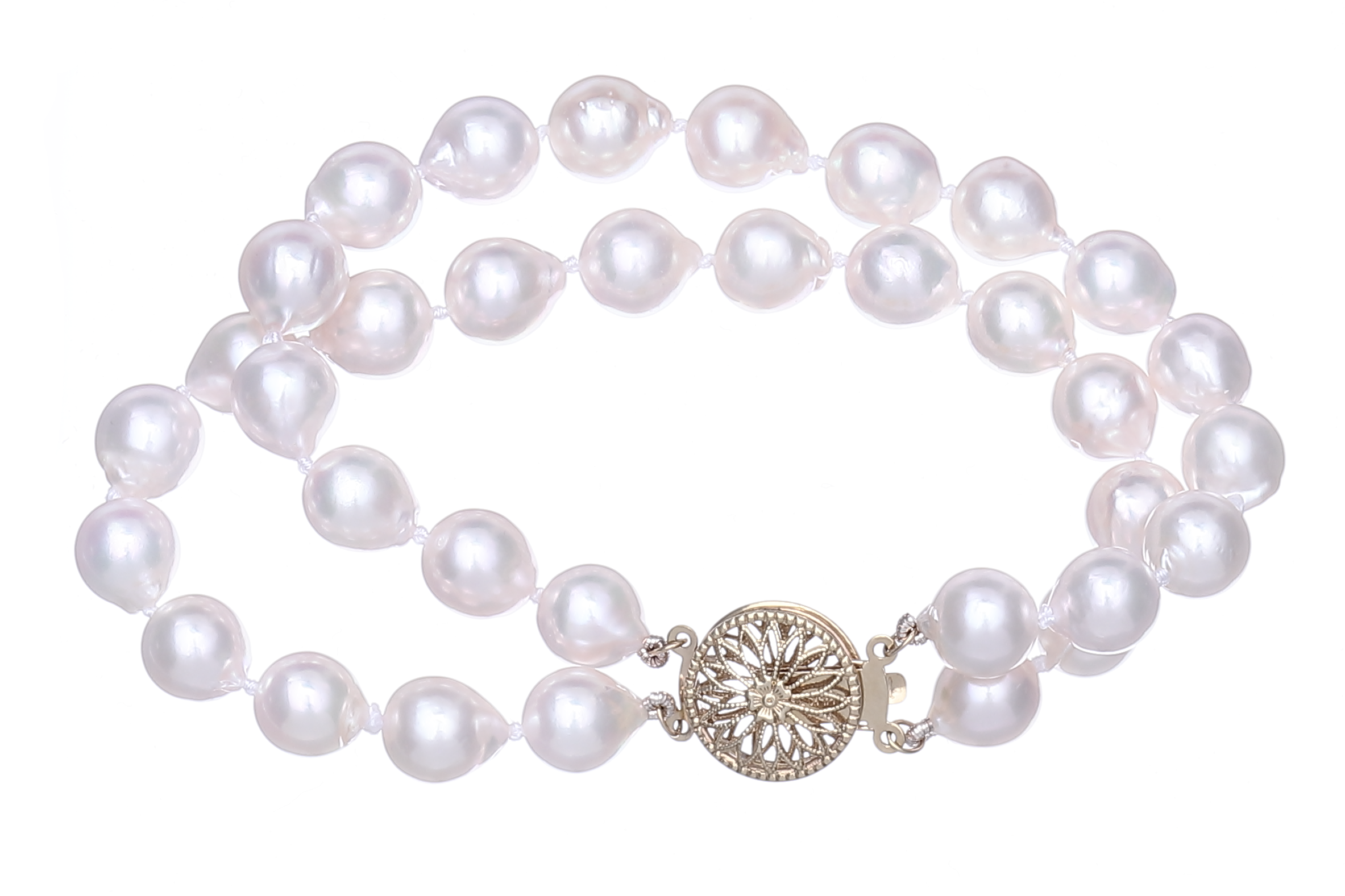 Doppelsträngiges Perlenarmband-Akoya mit Goldverschluss 7.5–8 mm - 4