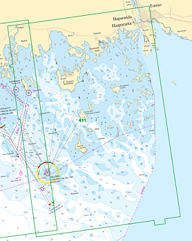 Sjökort Nr 411 Malören-Seskarö-Haparanda