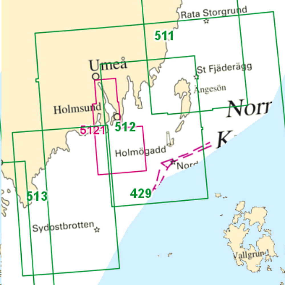 Sjökort Nr 513 Järnäs-Hörnefors-Bredskär