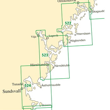 Sjökort Nr 522 Högbonden-Örnsköldsvik-Skag