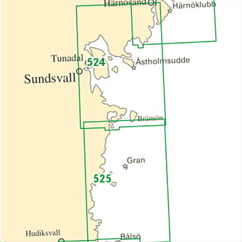 Sjökort Nr 525 Bålsö-Gran-Brämön