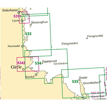 Sjökort Nr 534 Björn-Gävle-Lövgrunds Rabbar