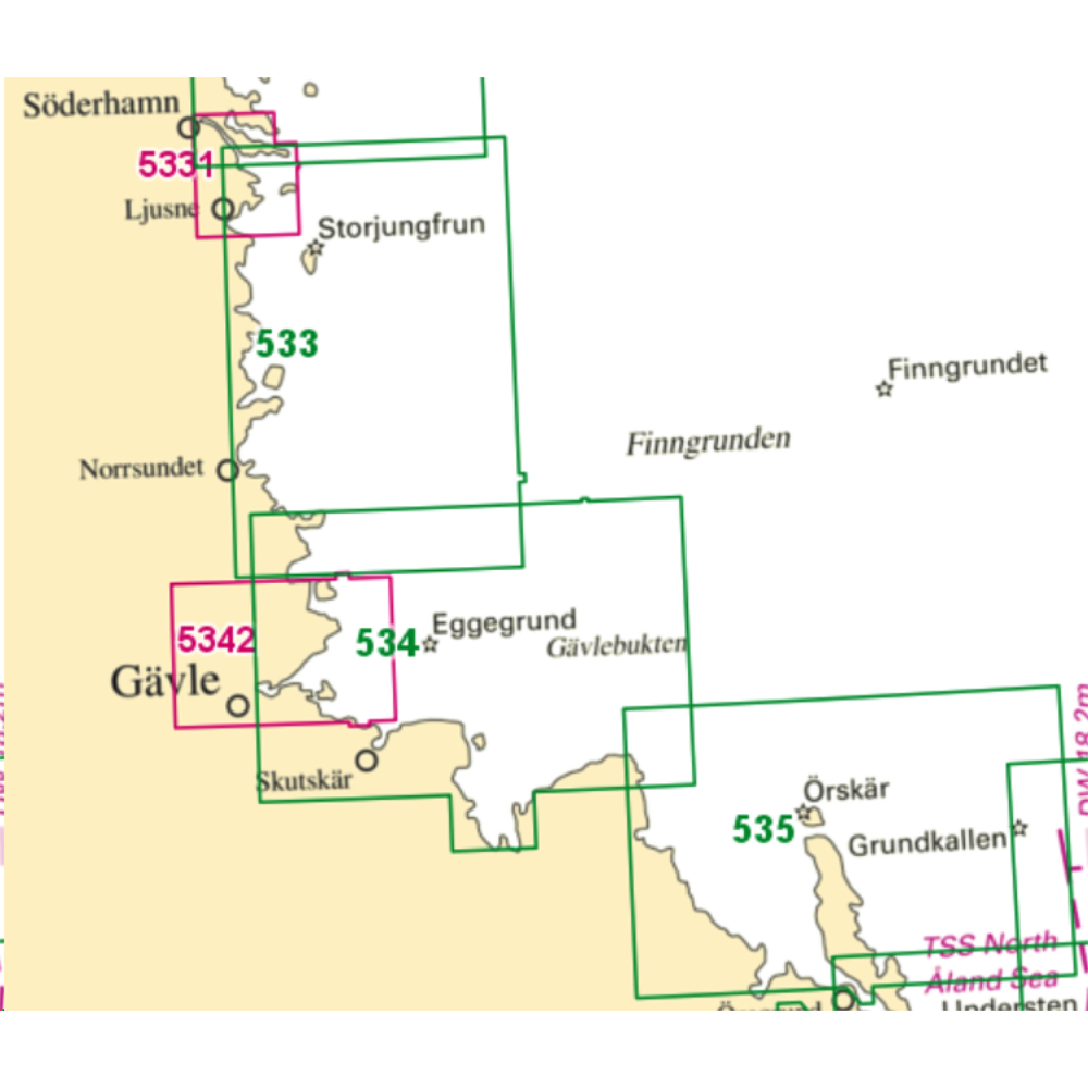 Sjökort Nr 535 Öregrund-Grundkallen-Björn