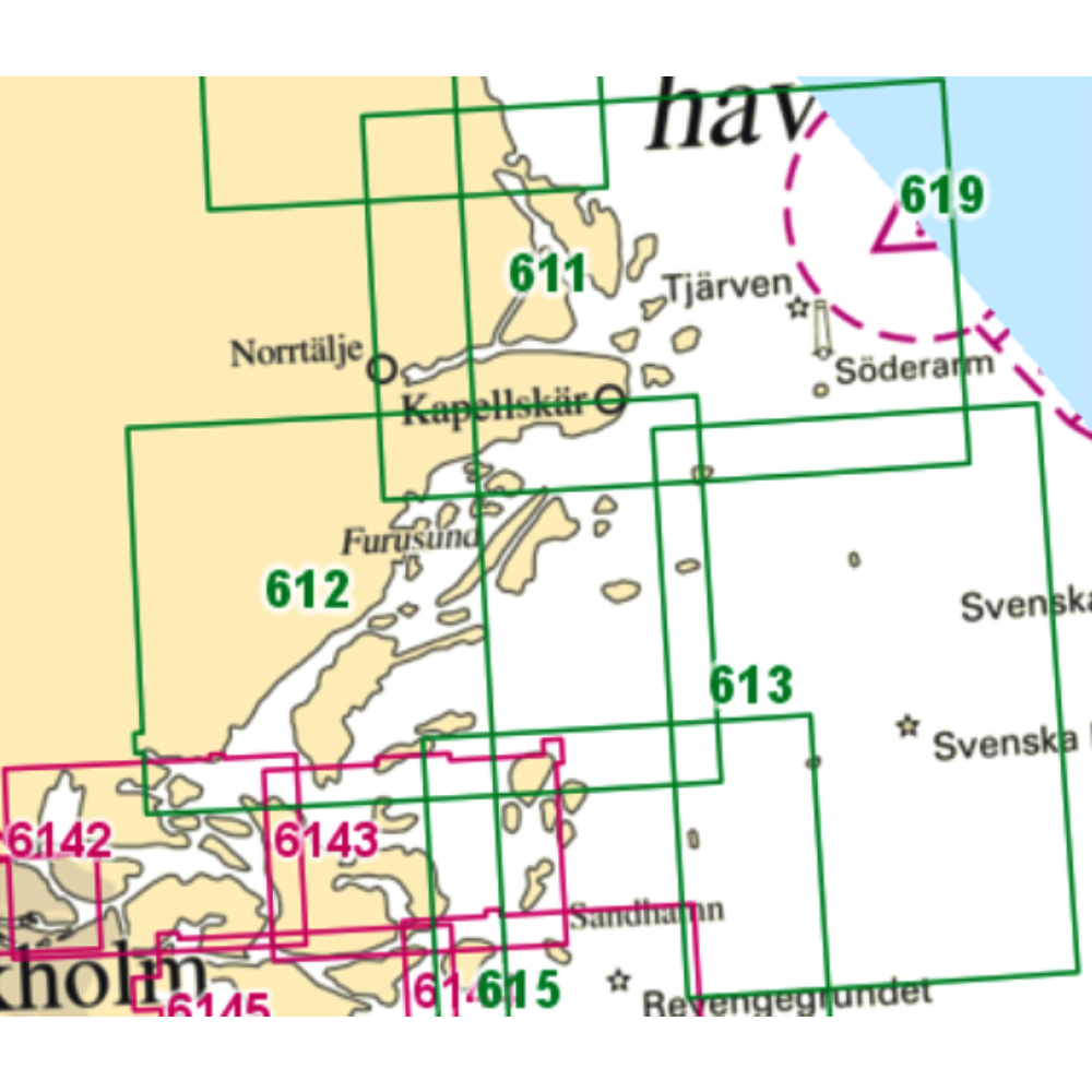 Sjökort Nr 611 Furusund-Arholma