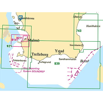 Nautical chart No 839 Trelleborg-Simrishamn