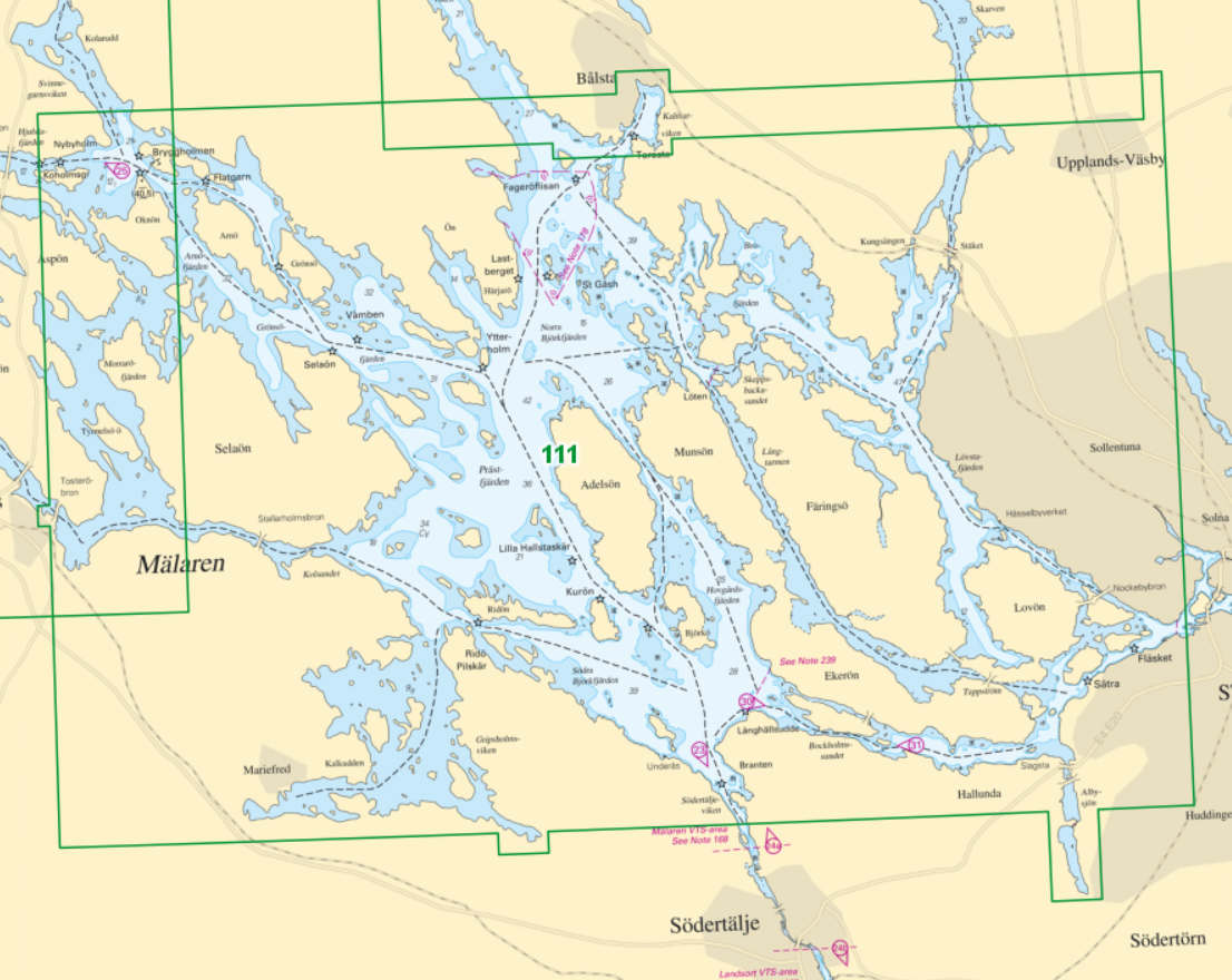 Seekarte Nr. 111 Mälaren Ost (Mälaren Öst)