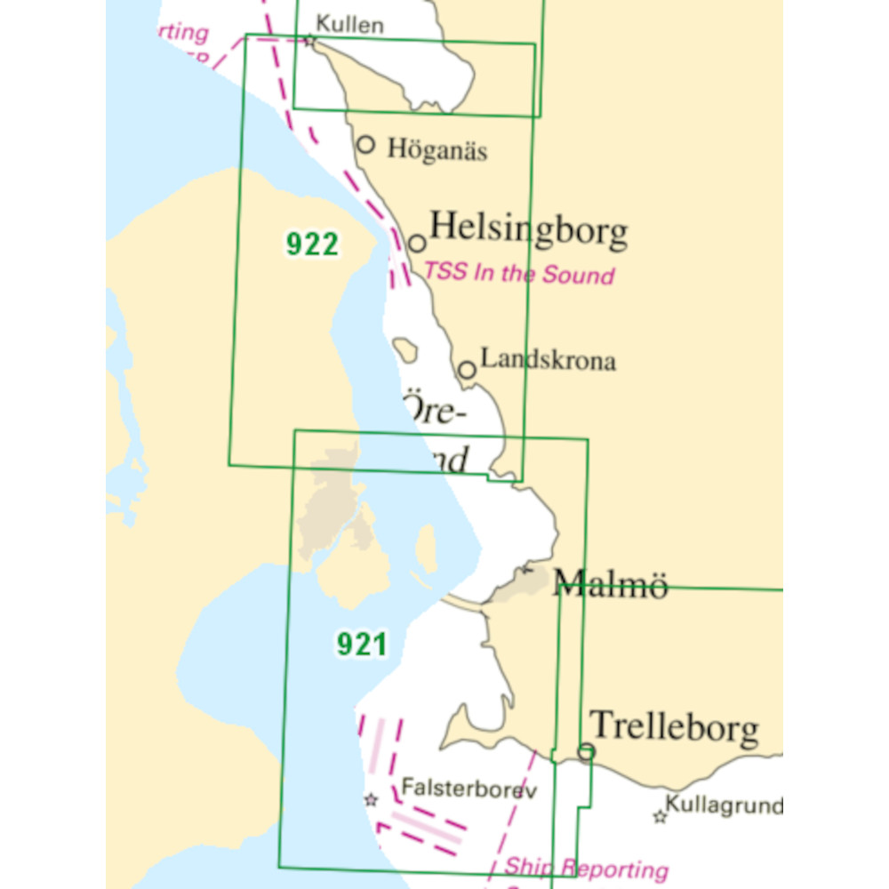 Nautical chart No 921 Öresund South (Öresund Södra)