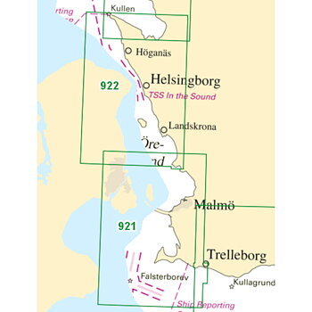 Nautical chart No 921 Öresund South (Öresund Södra)